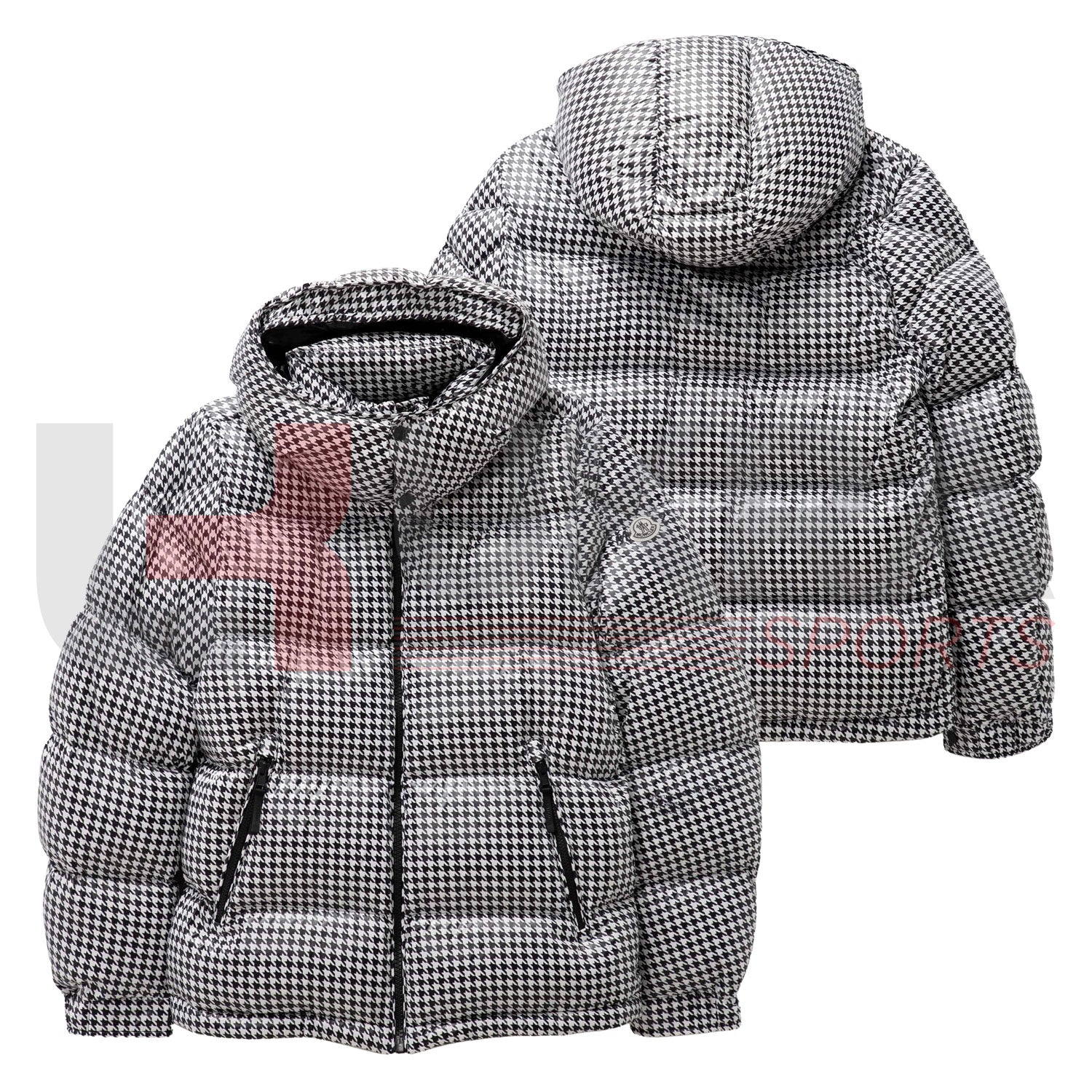 Zigzag Print Shiny Puffer Jacket – Custom Designer Winter Coat - Ukra Sports