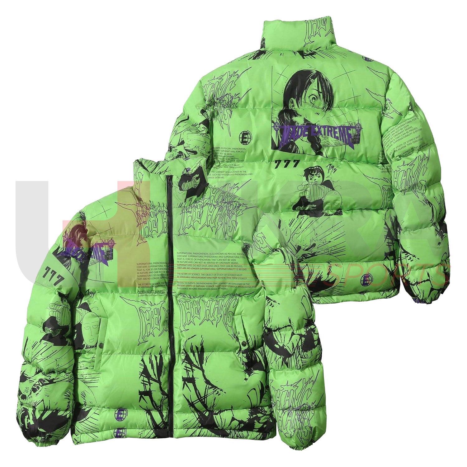 Unisex Anime Printed Puffer Jacket – Aesthetic Winter Fashion - Ukra Sports