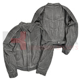 Men’s Heavyweight Vintage Washed Denim Jacket – Custom Logo & Embossed Zip-Up Style - Ukra Sports