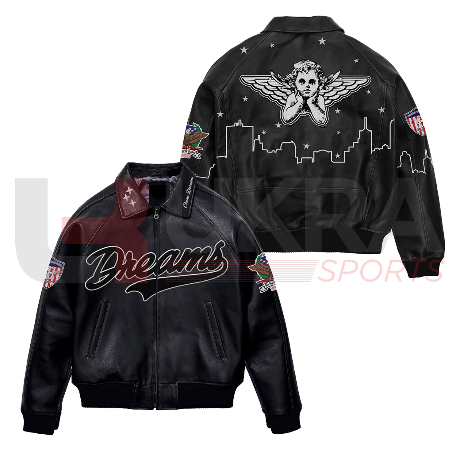 Stylish Men’s Winter Jacket – Waterproof Varsity Leather Letterman Coat - Ukra Sports