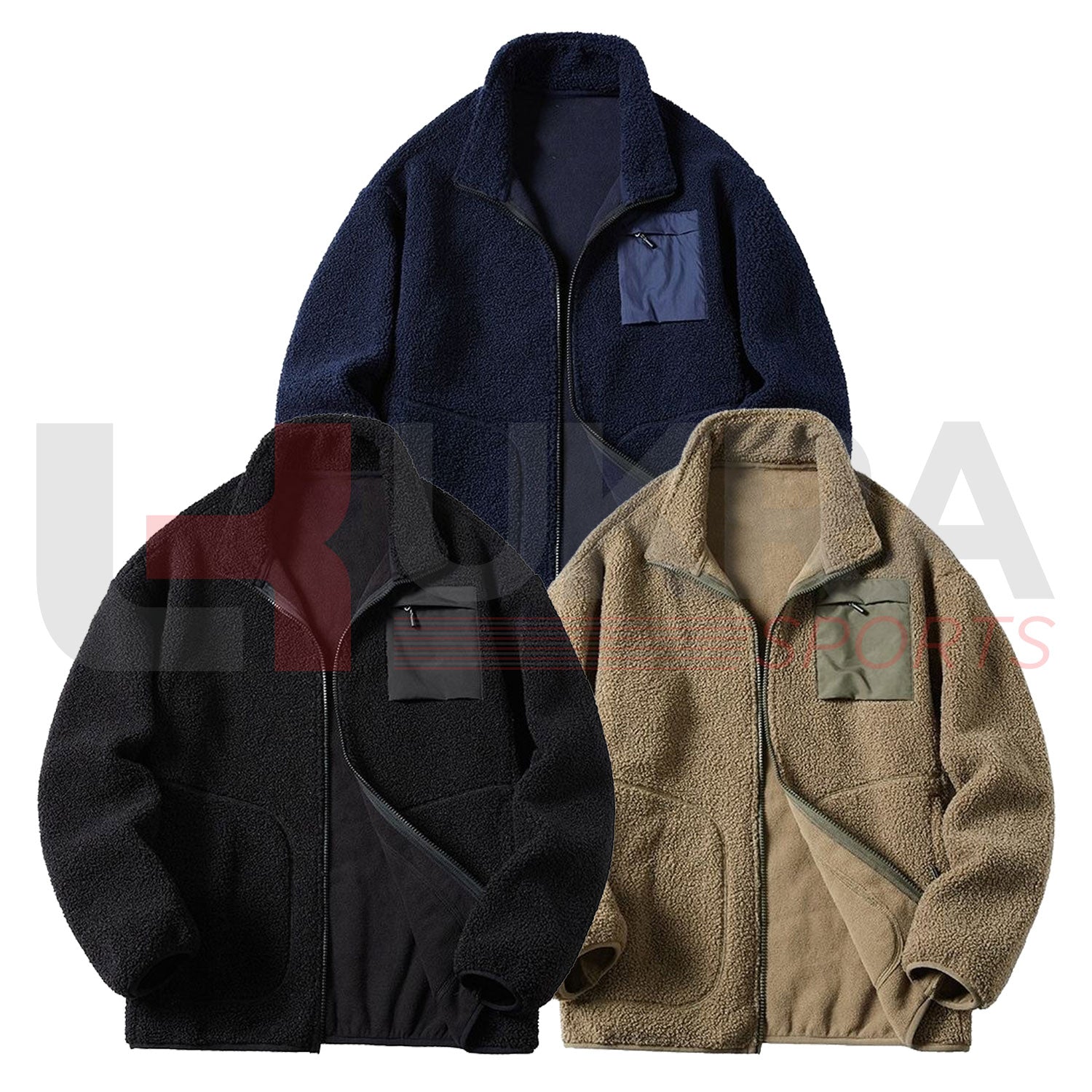 Men’s Winter Classic Fleece Jacket – Warm & Stylish Outerwear - Ukra Sports