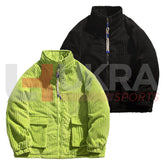 Corduroy Stand Collar Down Jacket – Premium Winter Cotton Outerwear - Ukra Sports