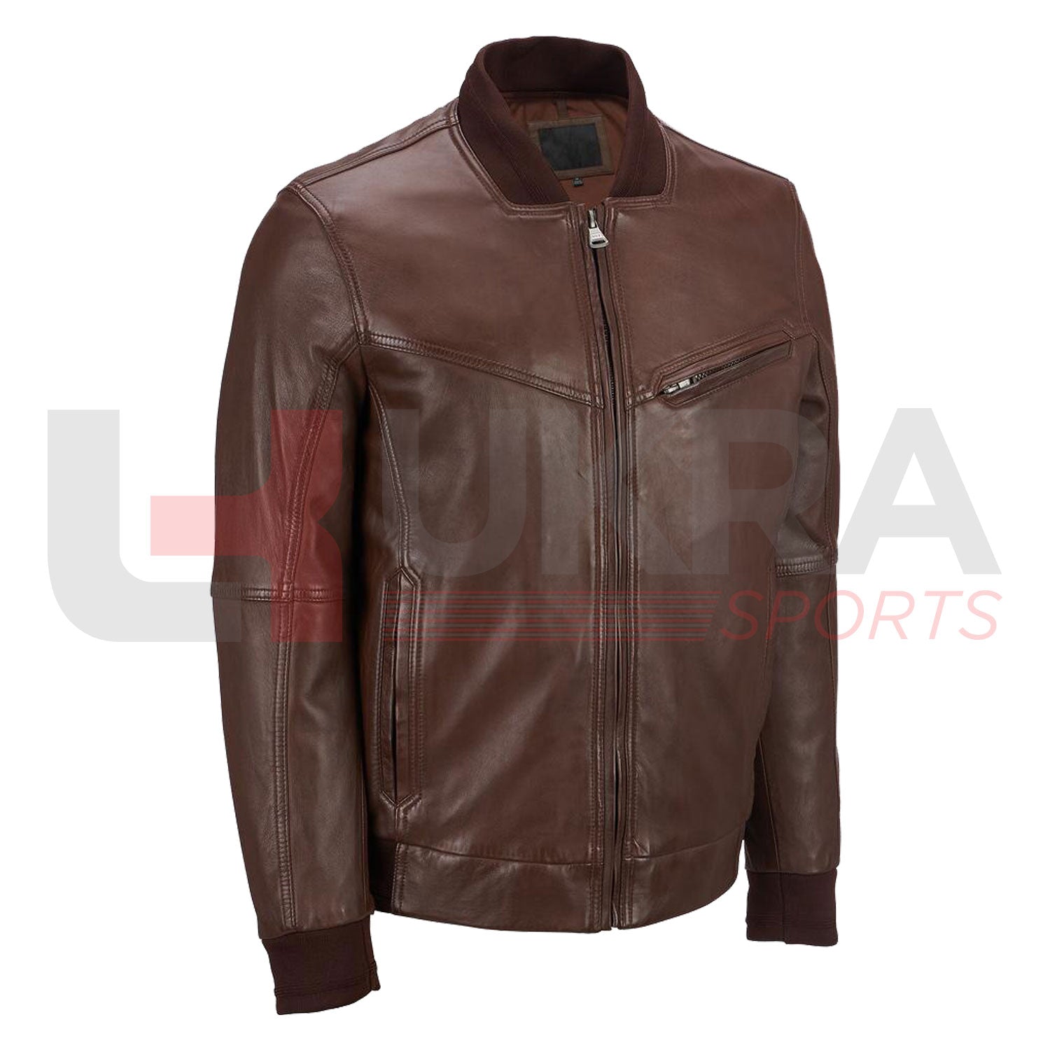 Men's Ribbed Faux Leather Bomber Jacket – Classic & Ethical Style by Ukra Sports - Ukra Sports