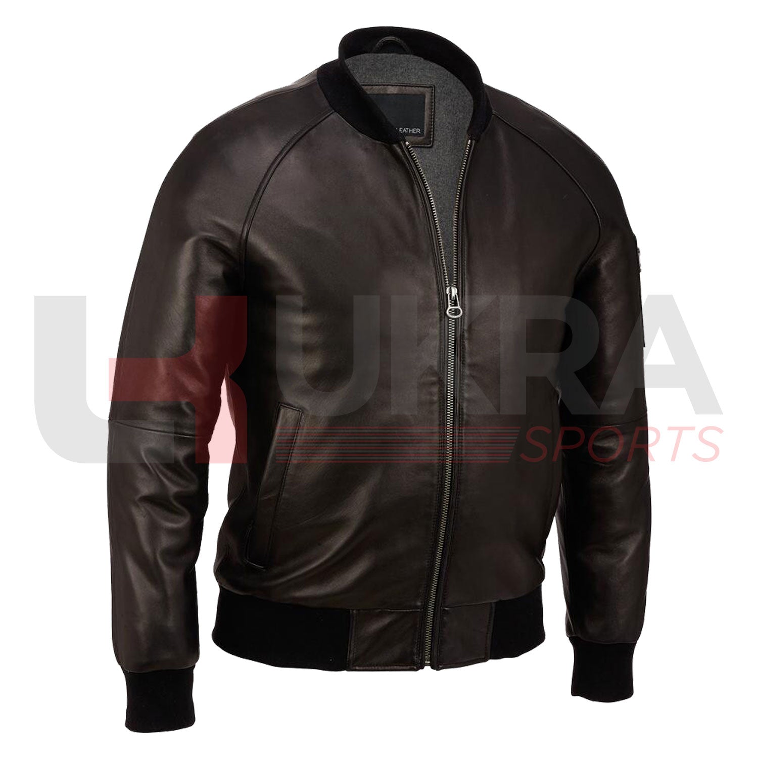 Men's Ribbed Faux Leather Bomber Jacket – Classic & Ethical Style by Ukra Sports - Ukra Sports