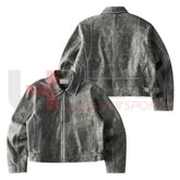 Men’s Cropped Genuine Leather Bomber Jacket – Vintage Streetwear & Waterproof - Ukra Sports