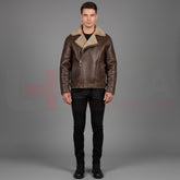 italian design fur collar leather jacket