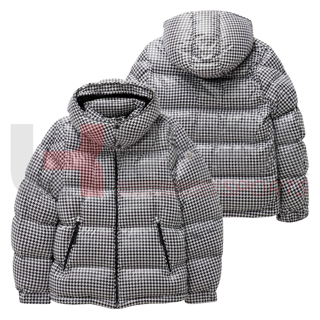 Zigzag Print Shiny Puffer Jacket – Custom Designer Winter Coat