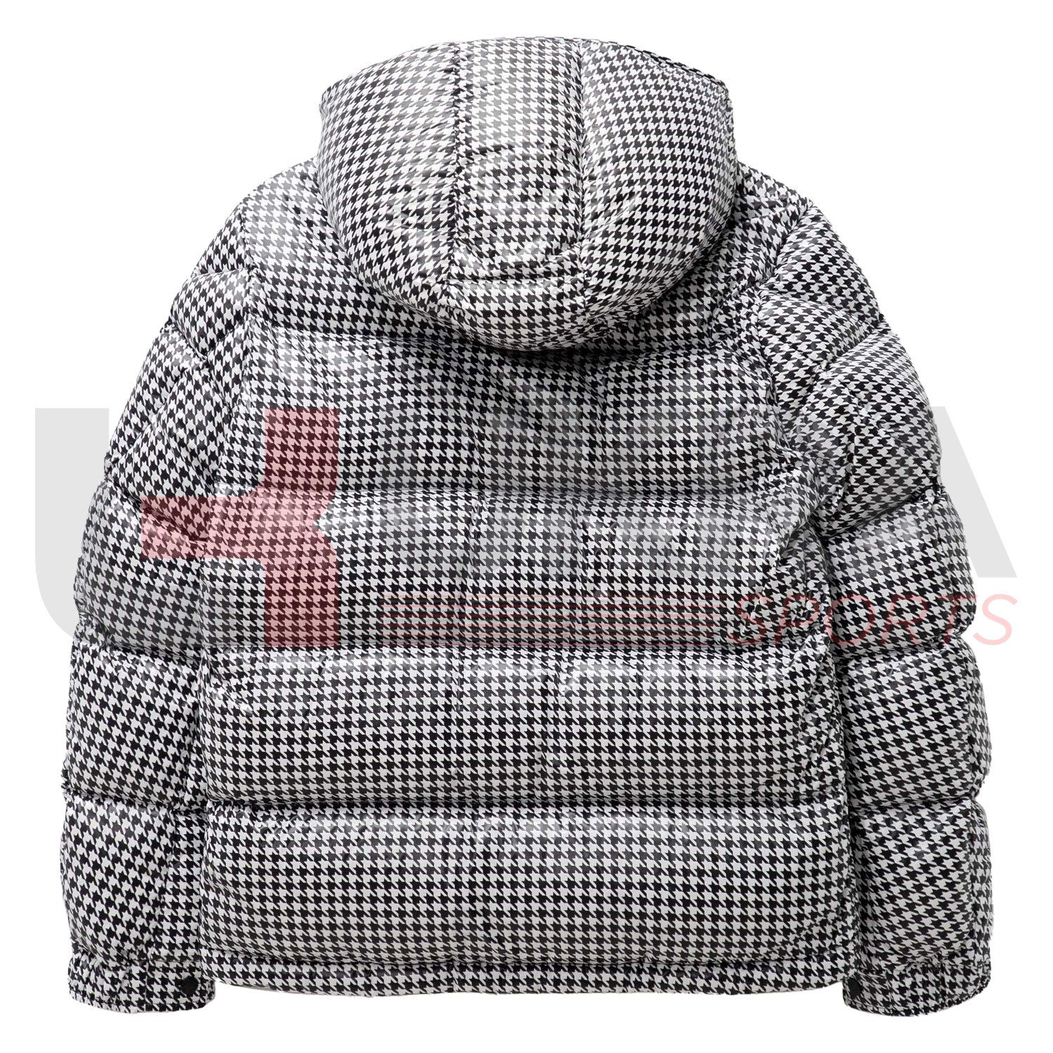 Zigzag Print Shiny Puffer Jacket – Custom Designer Winter Coat - Ukra Sports