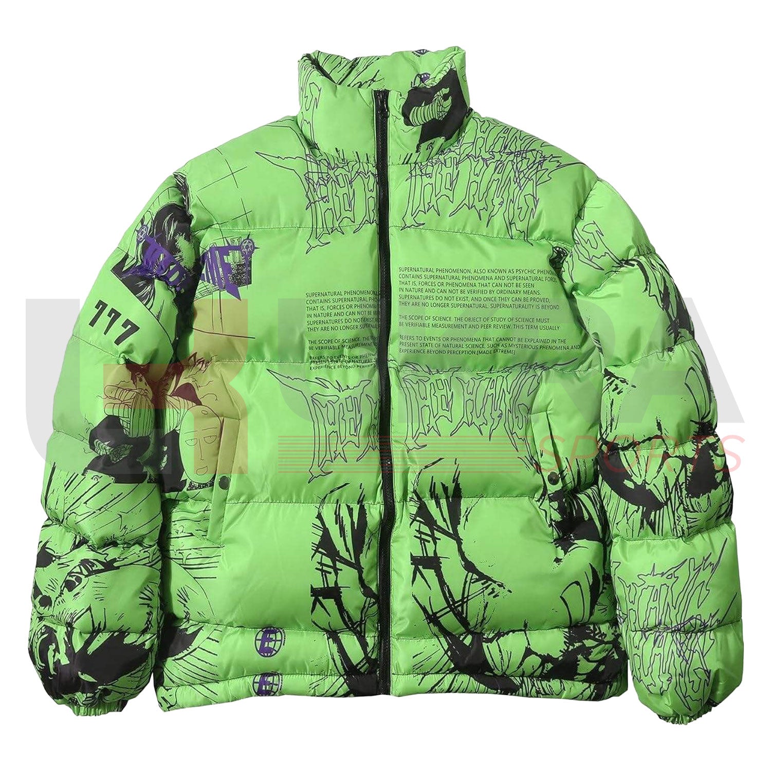 Unisex Anime Printed Puffer Jacket – Aesthetic Winter Fashion - Ukra Sports