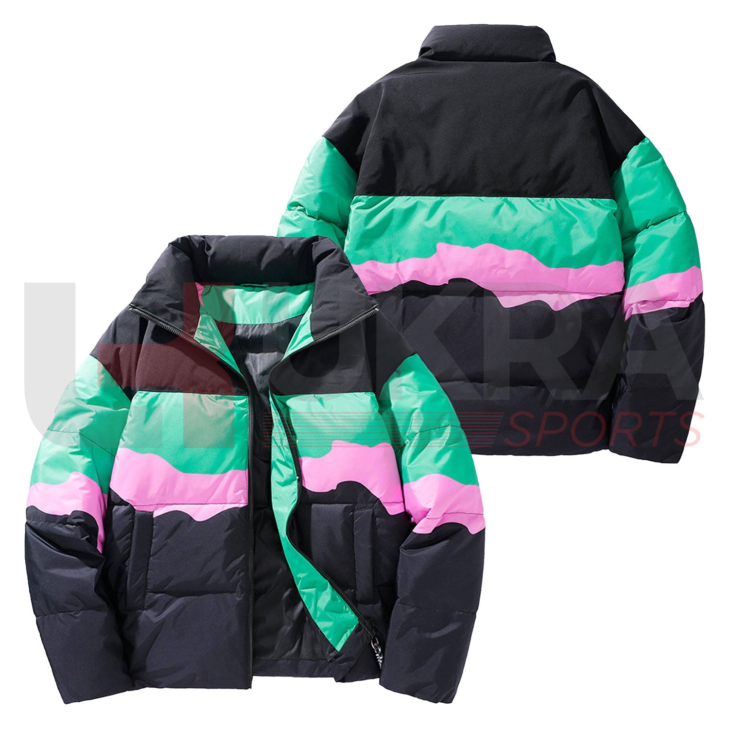 Three-Tone Color Block Padded Jacket – Winter Warmth & Style - Ukra Sports