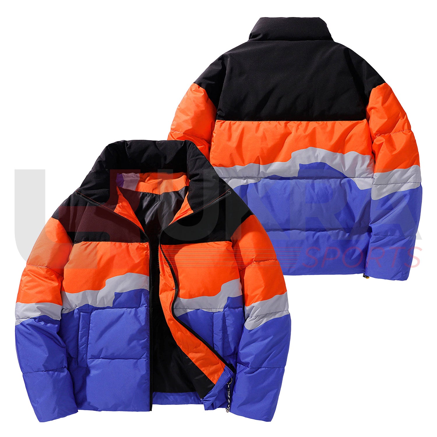 Three-Tone Color Block Padded Jacket – Winter Warmth & Style - Ukra Sports