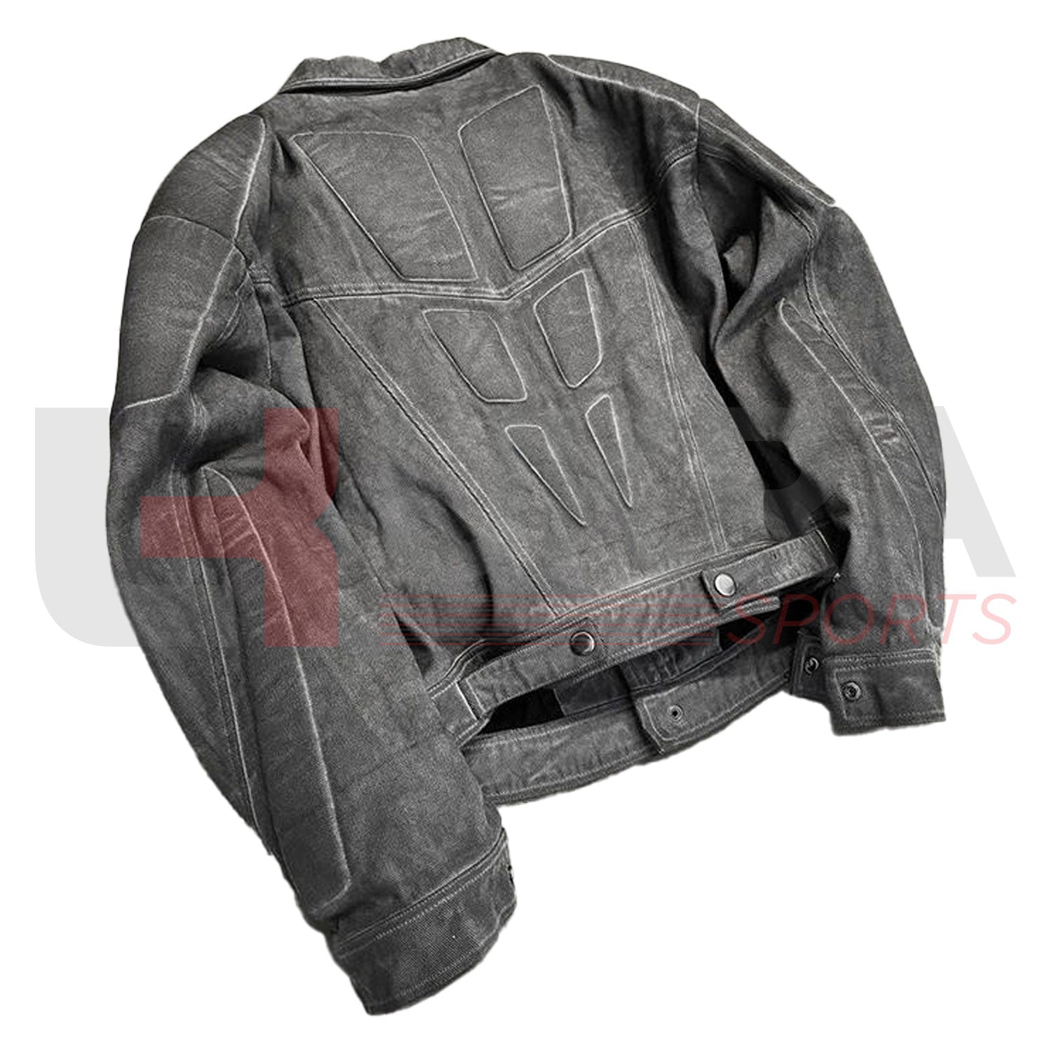 Men’s Heavyweight Vintage Washed Denim Jacket – Custom Logo & Embossed Zip-Up Style - Ukra Sports