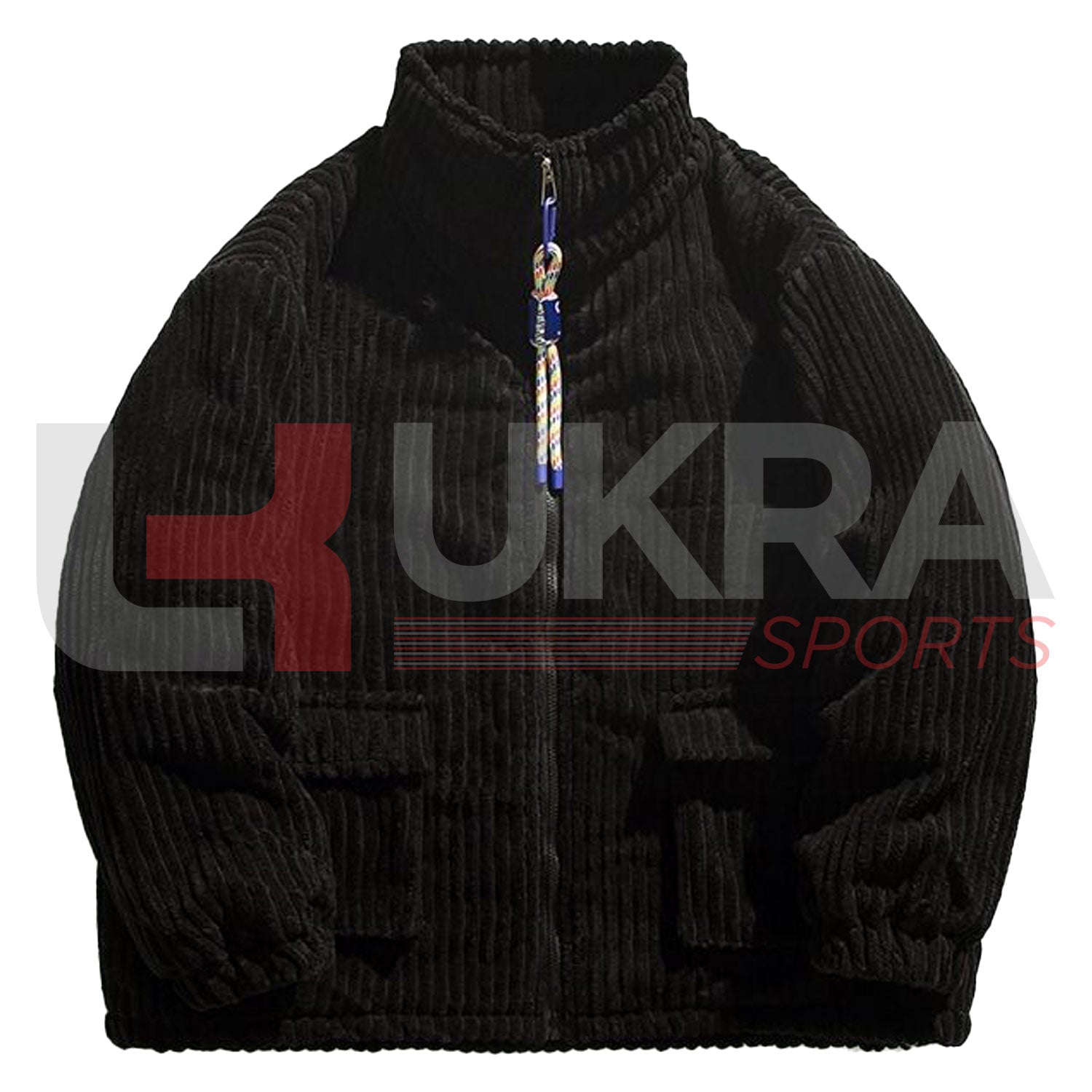 Corduroy Stand Collar Down Jacket – Premium Winter Cotton Outerwear - Ukra Sports
