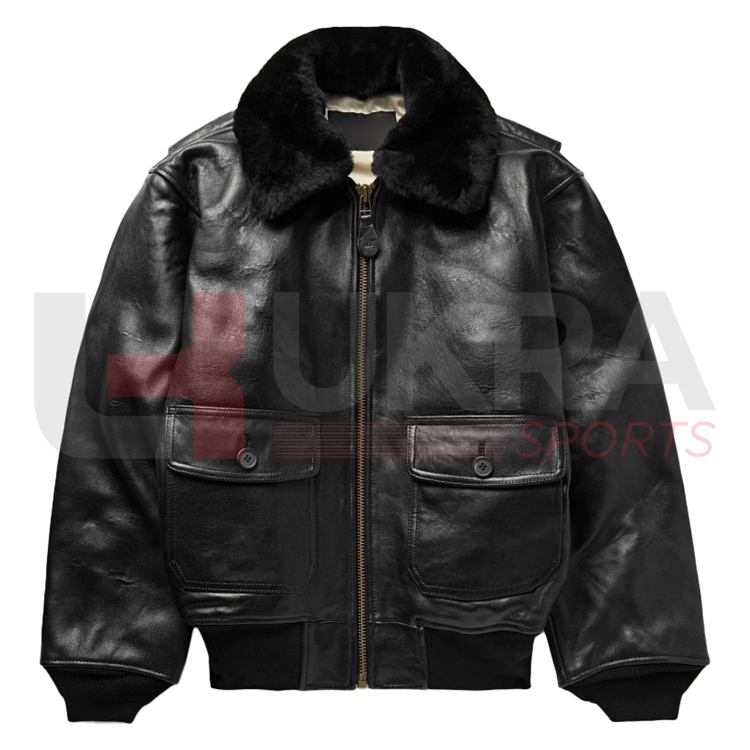 Men’s Shearling Bomber Jacket – Genuine Leather, Pilot & Motorcycle Winter Style - Ukra Sports