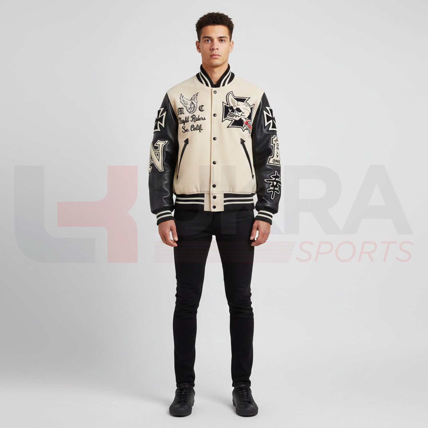 ukra_beige_black_varsity_jacket_embroidered_patches_men