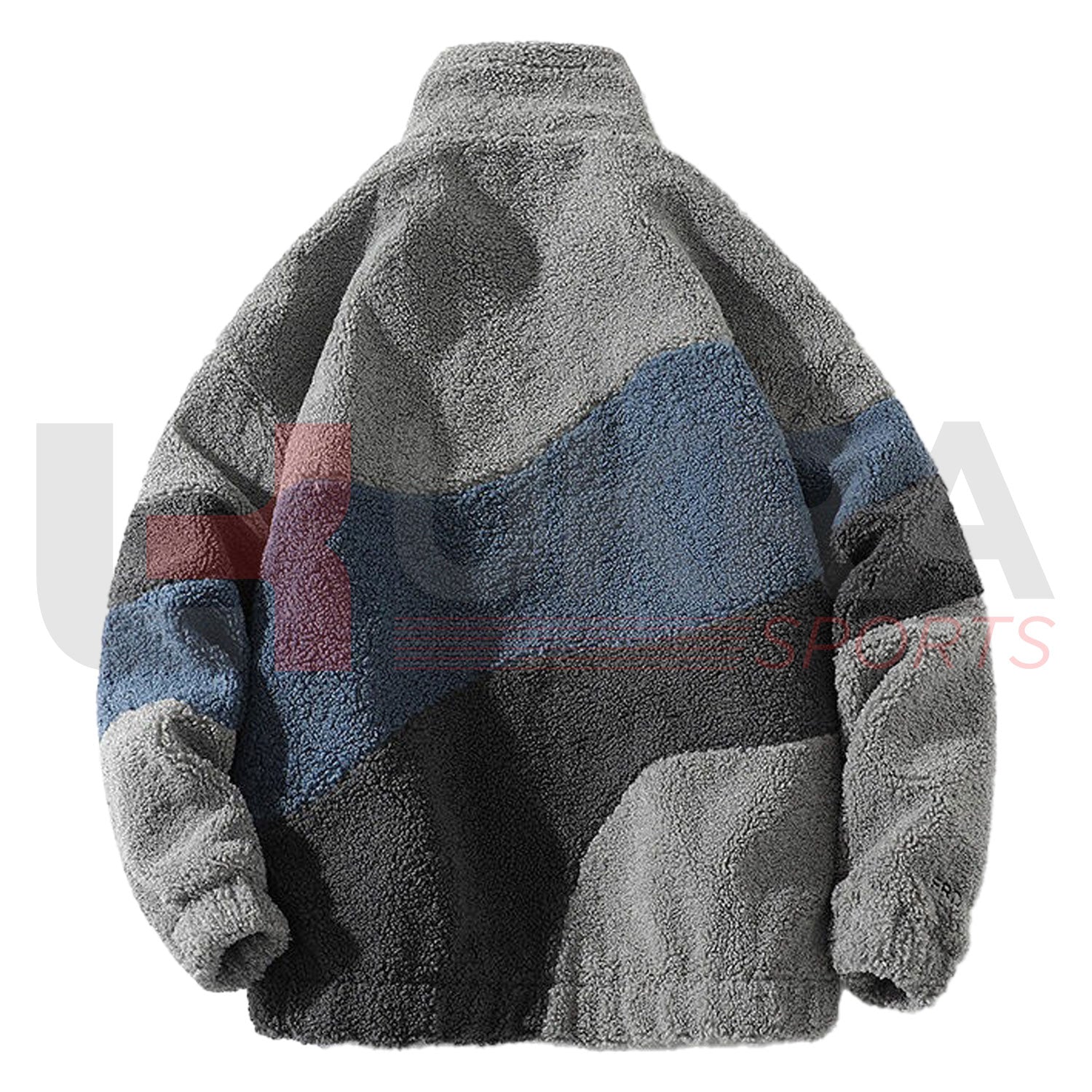 ukra charcoal blue winter fleece jacket front view1