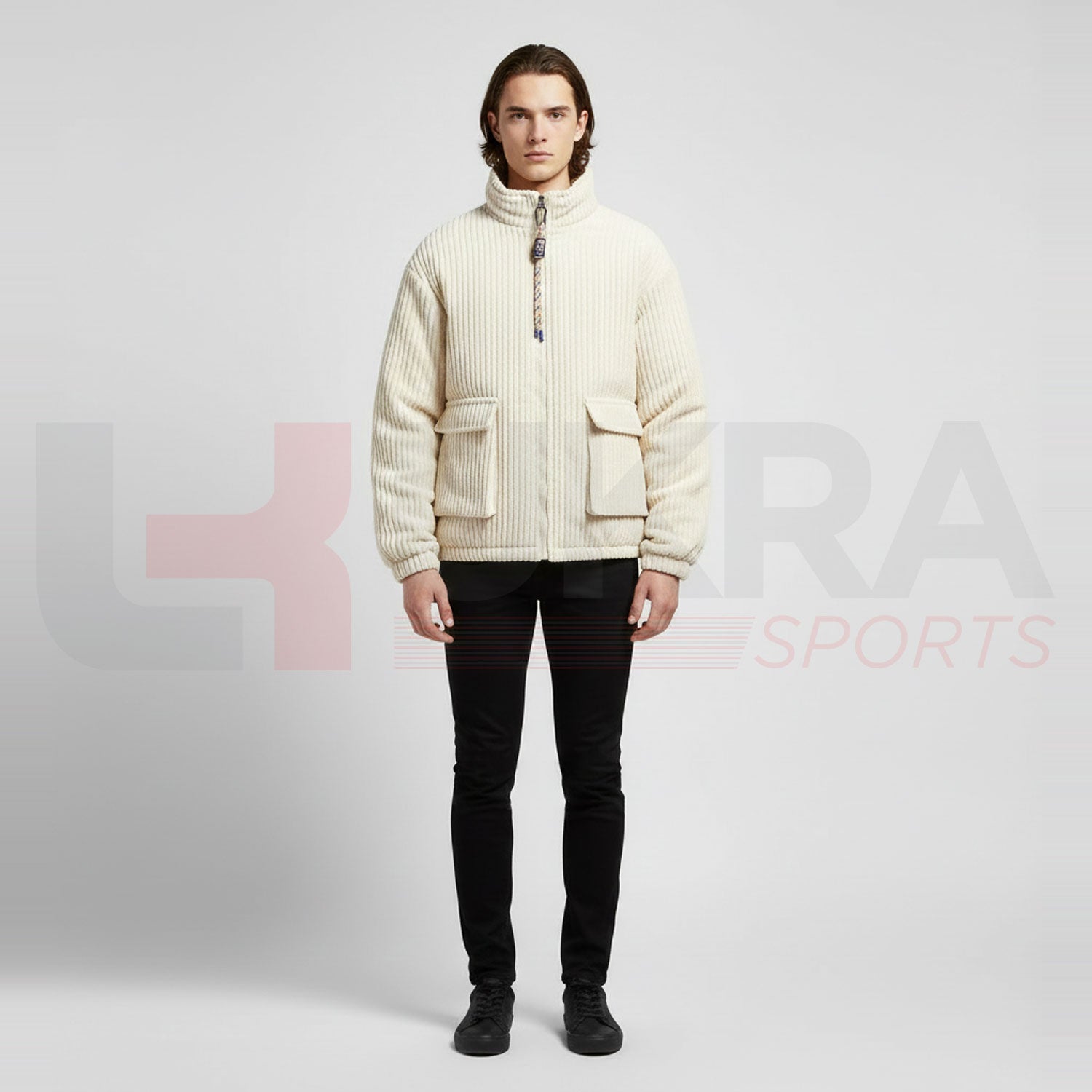 ukra_cream_corduroy_stand_collar_winter_jacket