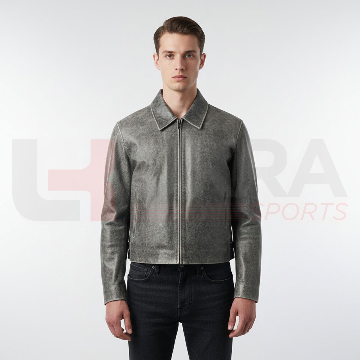 ukra_cropped_leather_bomber_jacket_men_front_view