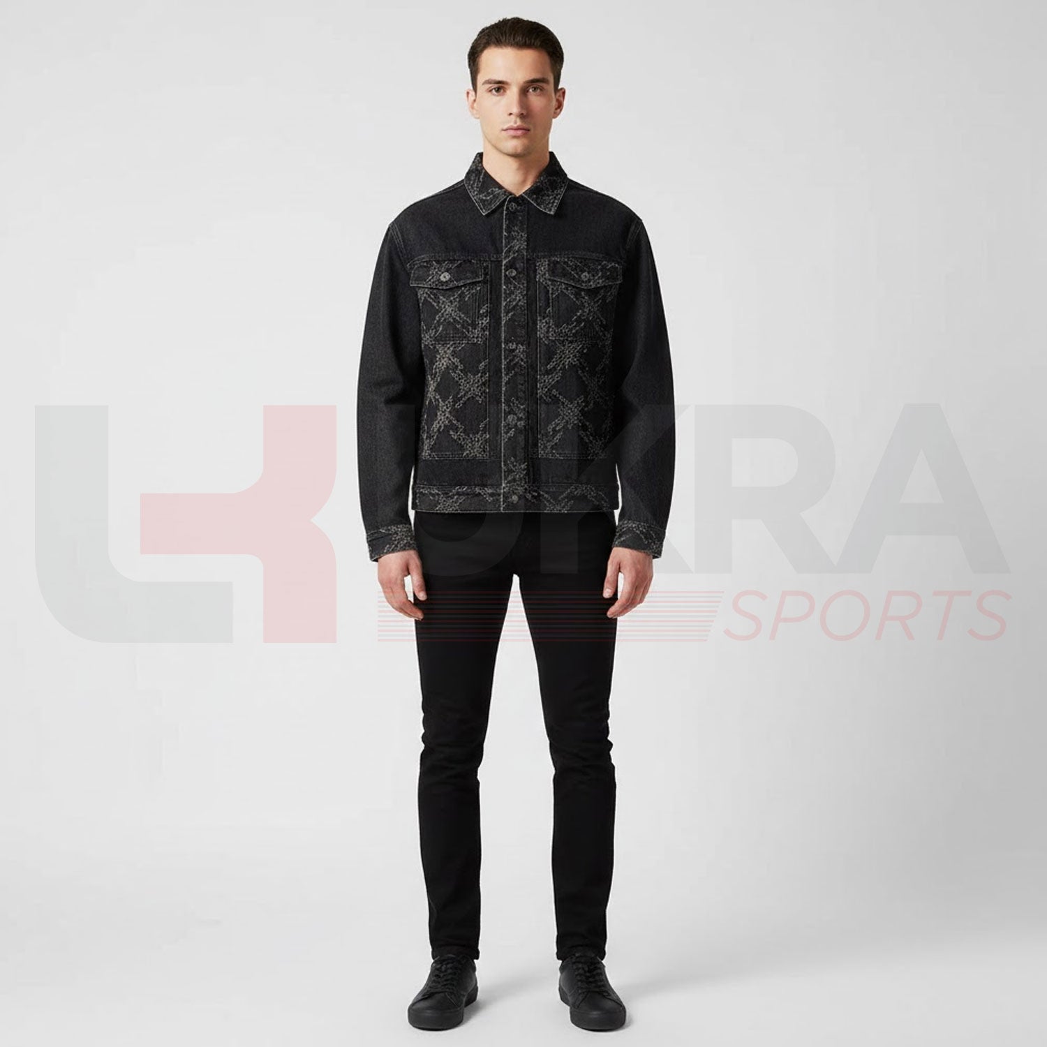 ukra_heavy_duty_jacquard_denim_jacket_men_front_view