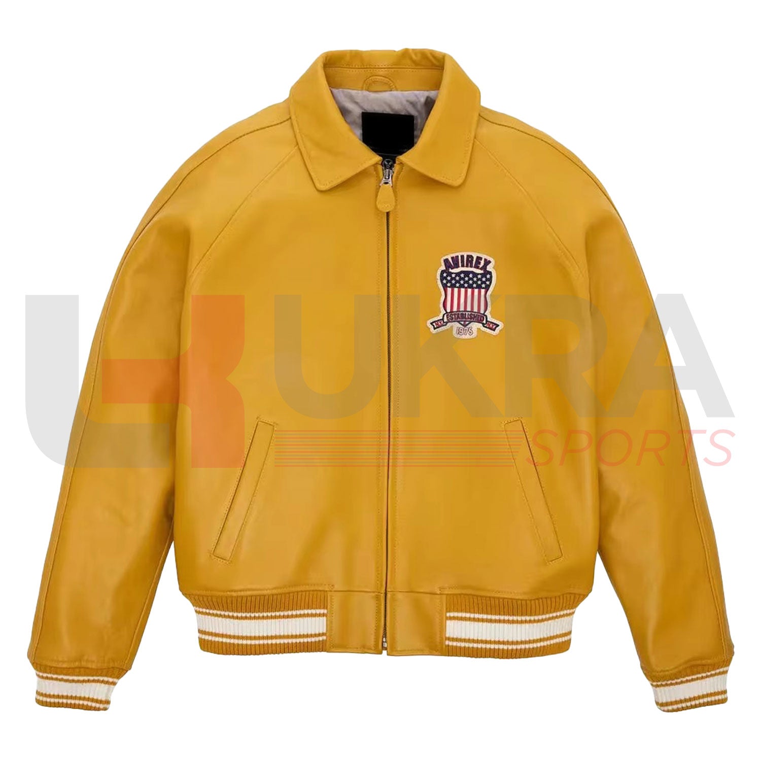 ukra italian design mustard leather jacket