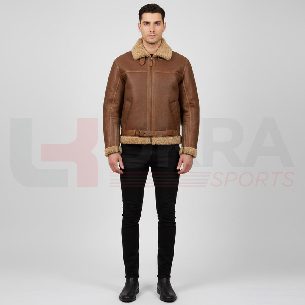 Men’s Fur Leather Jacket — Premium Style, Warmth & Luxury | UKRA Sports