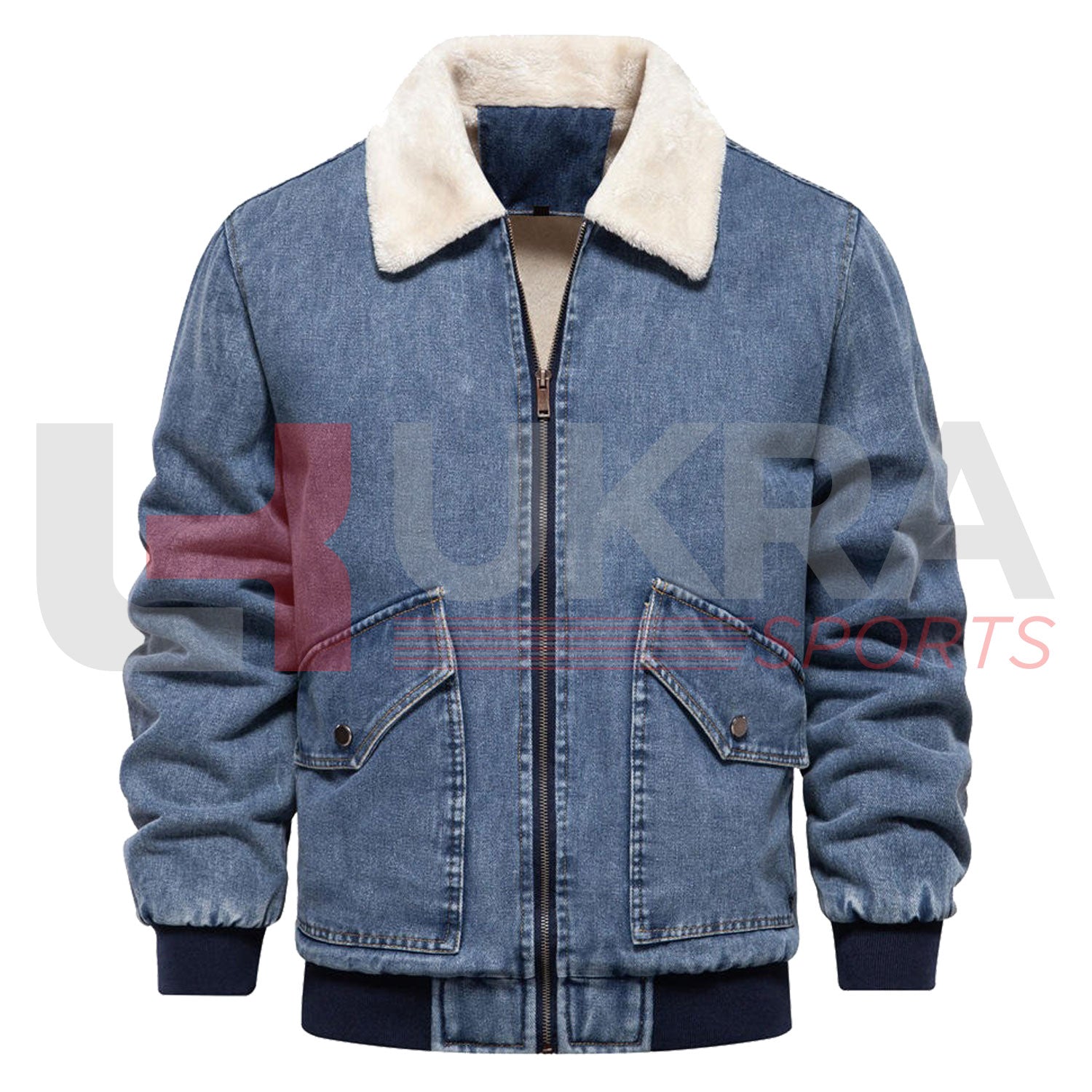 ukra_men_s_vintage_fleec1e_denim_windbreaker_jacket_front_view