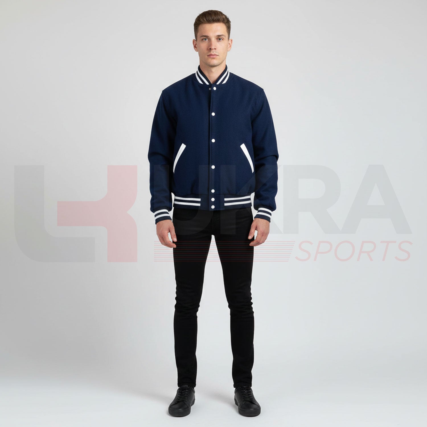 ukra_navy_blue_baseball_varsity_jacket_men_front_view