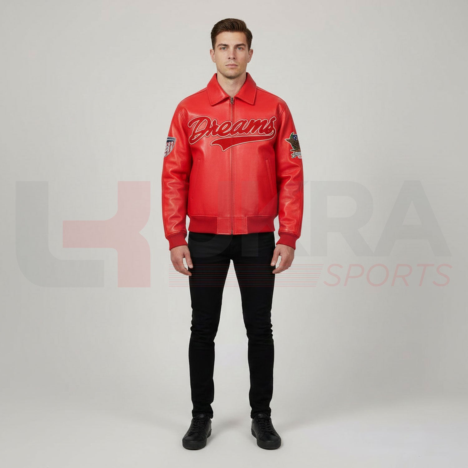 ukra_red_dreams_varsity_leather_jacket_men_front_view