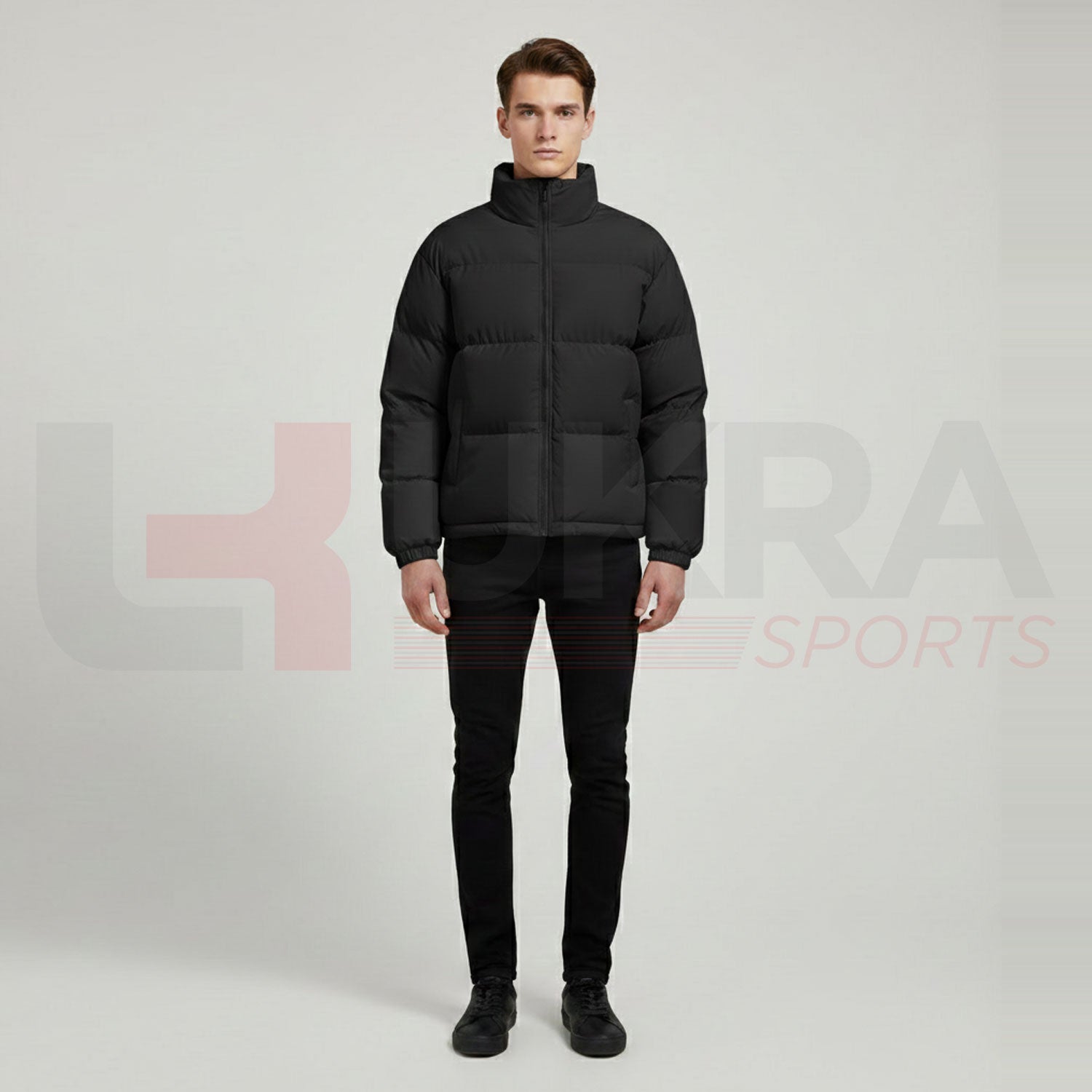 ukra_sports_men_s_black_oversized_puffer_jacket_front_view
