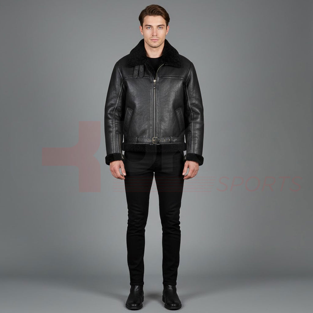 Men’s Premium Fur Leather Jacket – Warmth, Luxury & Winter Style | UKRA Sports