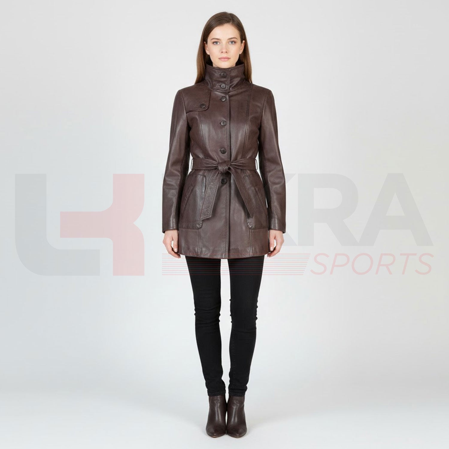 ukra_womens_belted_leather_coat_front_view