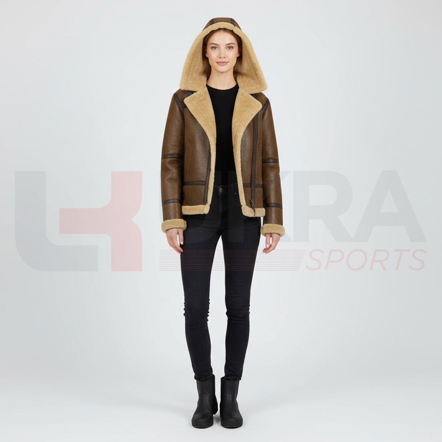 ukra_womens_fur_hooded_leather_jacket_front_view