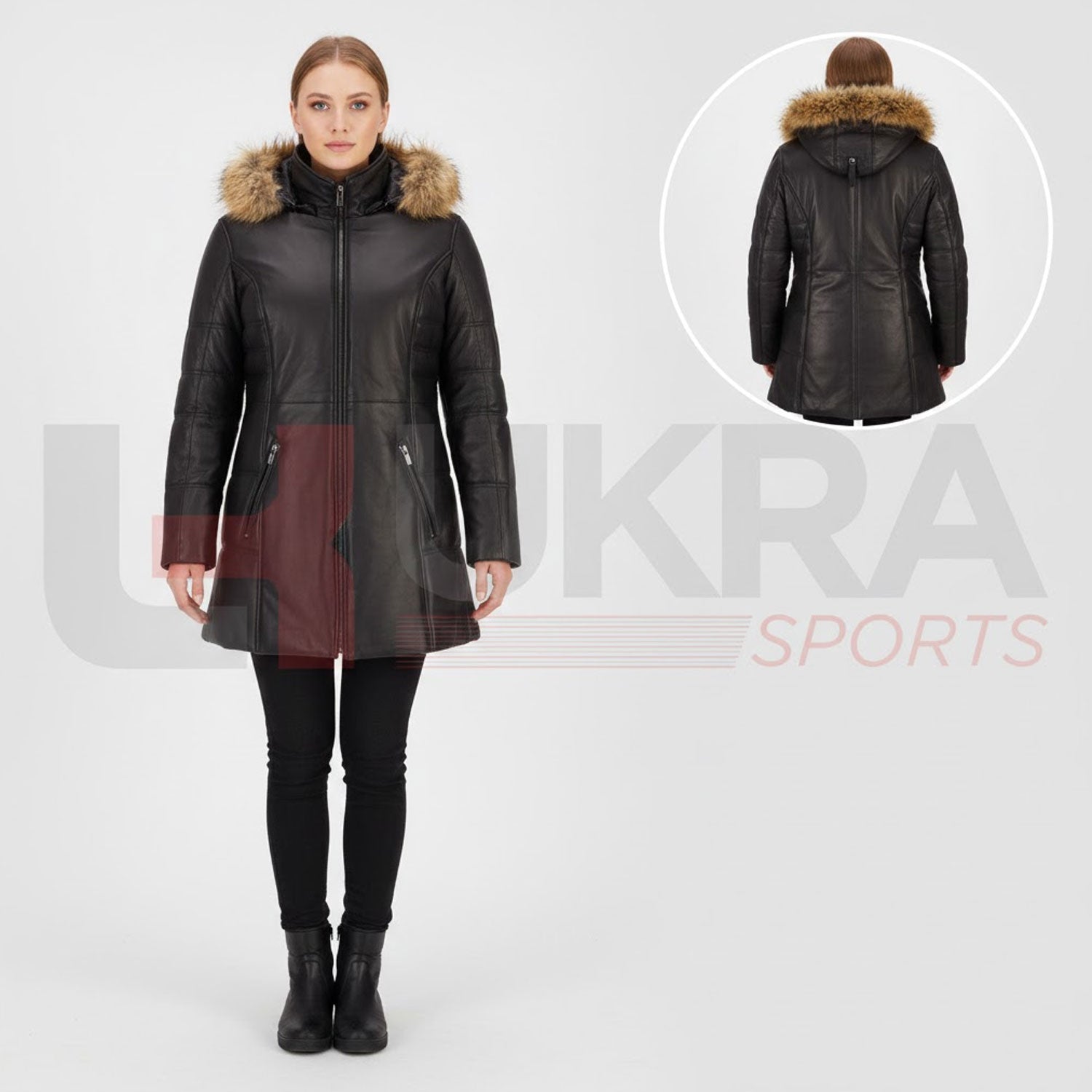 ukra_womens_fur_leather_coat_front_view