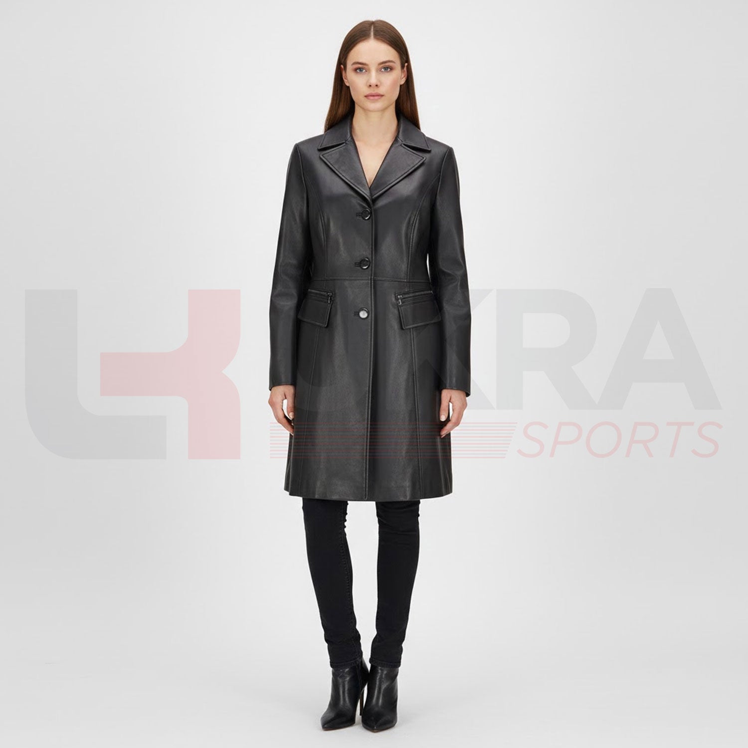 ukra_womens_premium_leather_long_coat_front_view_2